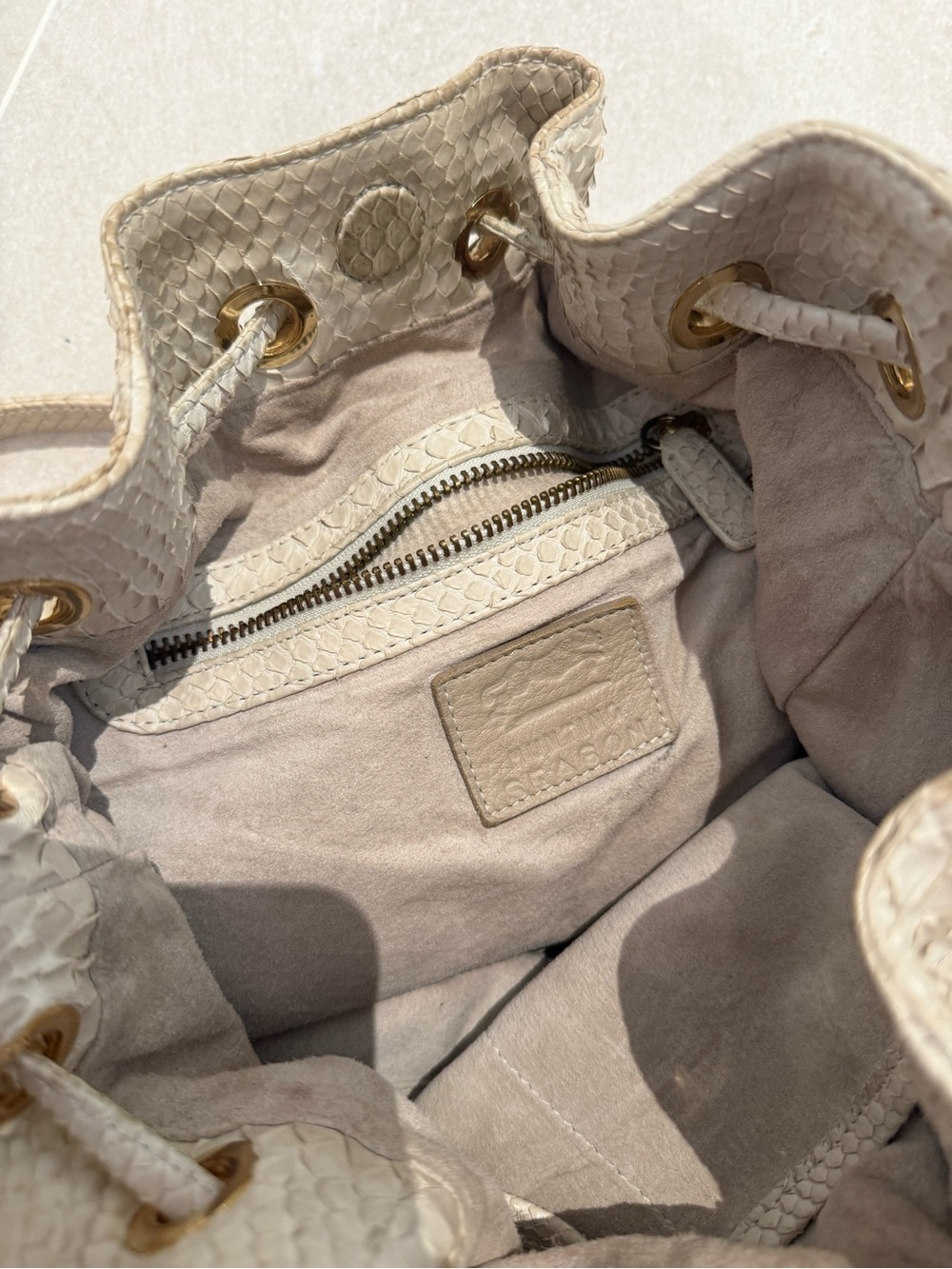 Hunting Season Python Drawstring Bucket Bag - Picture 4 of 7